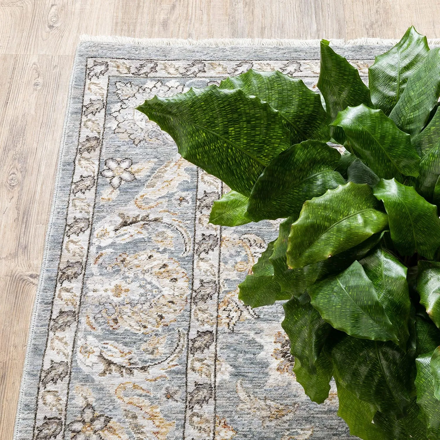 Oriental Weavers Maharaja Area Rug - 070E1-2'3" x 7'6" - in Blue/Ivory - Vintage Inspired, Stain Resistant, Family and Pet Friendly, Entryway, Hallway Runner Rug