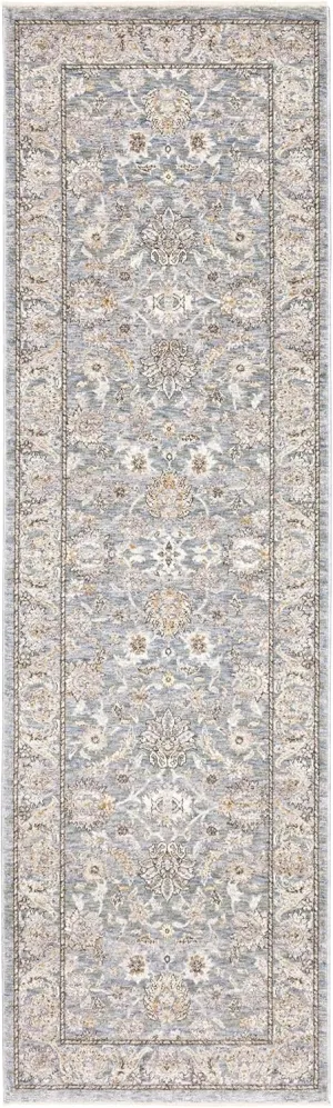 Oriental Weavers Maharaja Area Rug - 070E1-2'3" x 7'6" - in Blue/Ivory - Vintage Inspired, Stain Resistant, Family and Pet Friendly, Entryway, Hallway Runner Rug
