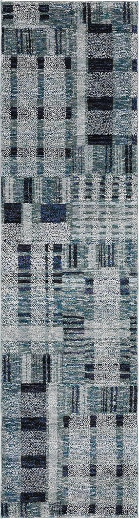 Oriental Weavers Atlas Area Rug - 752B0-2'3" x 8' - in Blue - Modern Style, Stain Resistant, Family and Pet Friendly, Entryway, Hallway Runner Rug