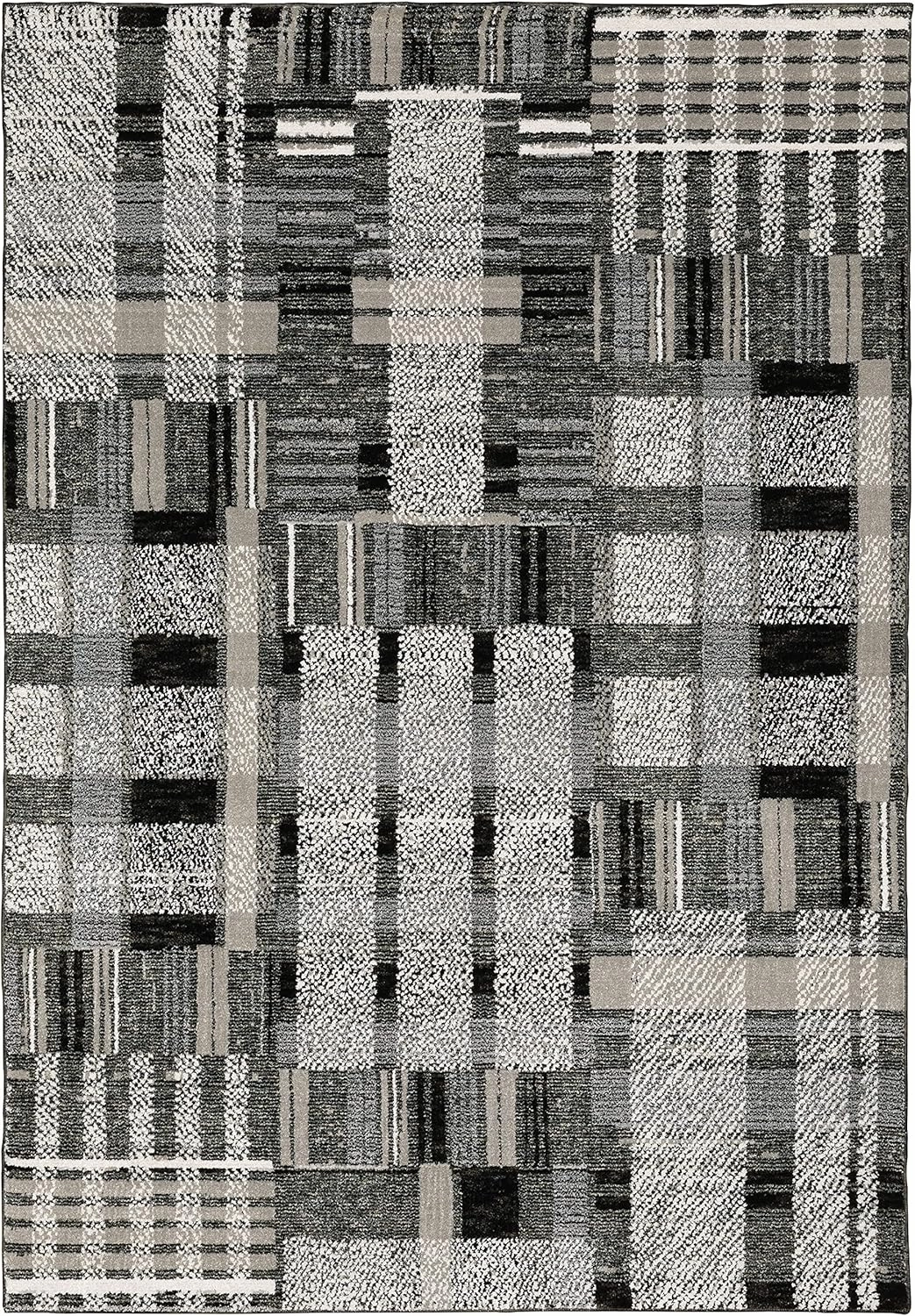 Oriental Weavers Atlas Area Rug - 752C0-1'10" x 3'2" - in Black/Grey - Modern Style, Stain Resistant, Family and Pet Friendly, Entryway, Bathroom Accent Rug