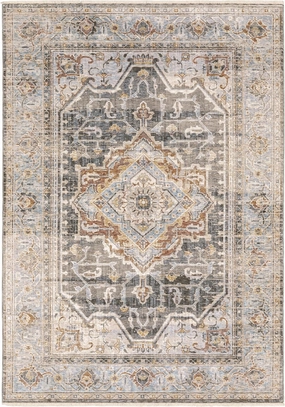 Oriental Weavers Maharaja Area Rug - 1803X - 2' x 3' - in Grey/Blue - Vintage Inspired, Stain Resistant, Family and Pet Friendly, Entryway, Bathroom Accent Rug