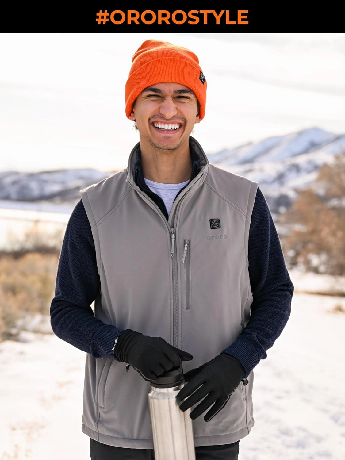 ORORO Men's Heated Softshell Vest with Battery, Soft Shell Heated Golf Vest for Men (Charger Not Included)