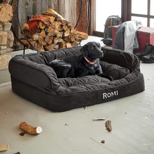 Orvis ComfortFill-Eco Couch Dog Bed, Slate - Medium