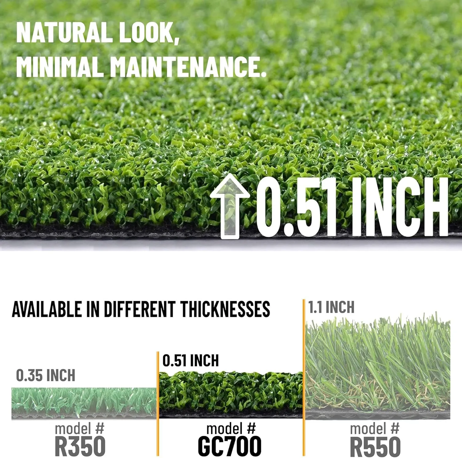 Ottomanson Artificial Turf Golf Hitting Mat 3' x 30' Indoor/Outdoor Waterproof Synthetic Fake Grass for Putting Practice Baseball Football Sports Gym Backyard, Custom Size 2' up to 30'
