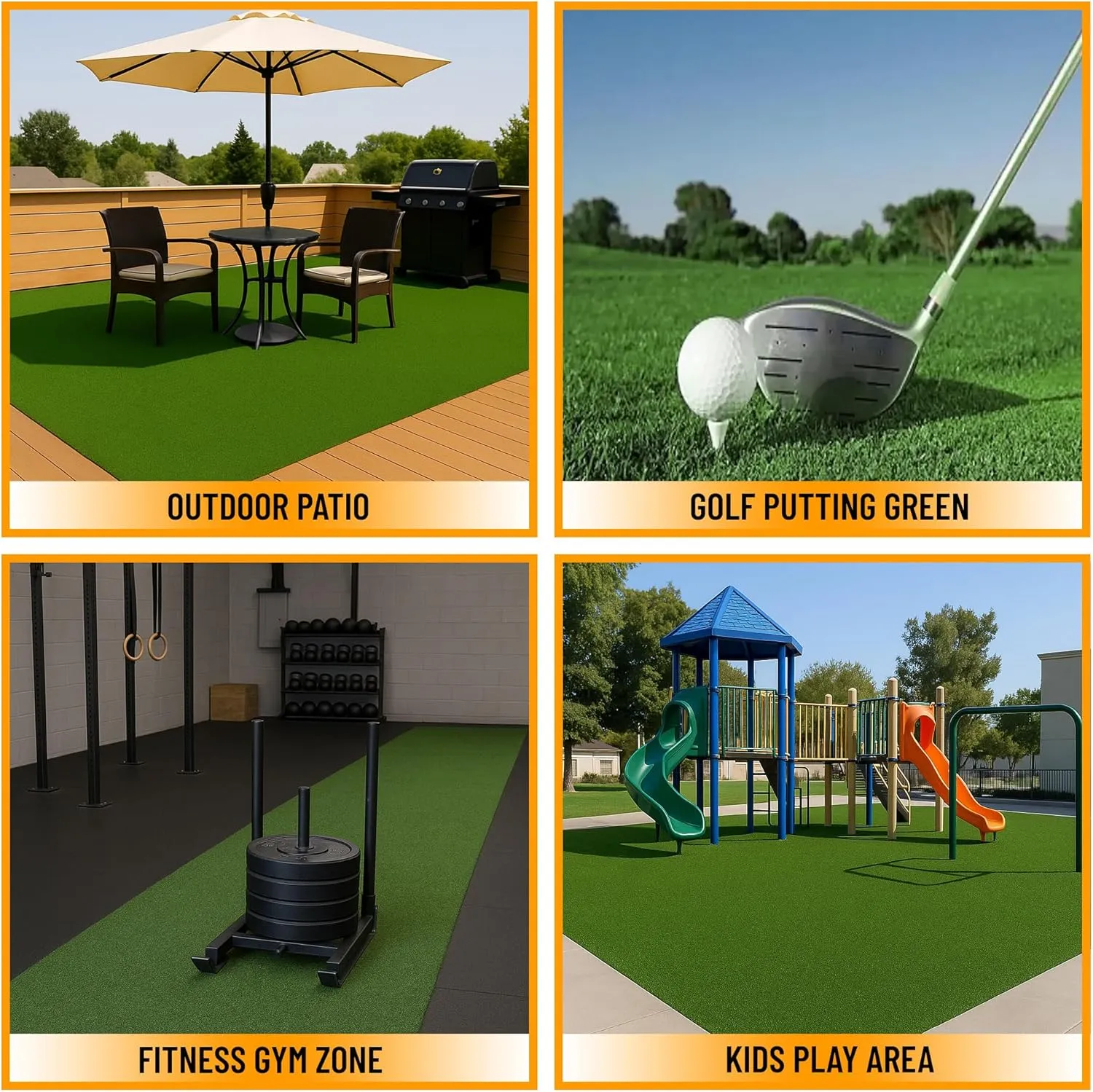 Ottomanson Artificial Turf Golf Hitting Mat 3' x 30' Indoor/Outdoor Waterproof Synthetic Fake Grass for Putting Practice Baseball Football Sports Gym Backyard, Custom Size 2' up to 30'
