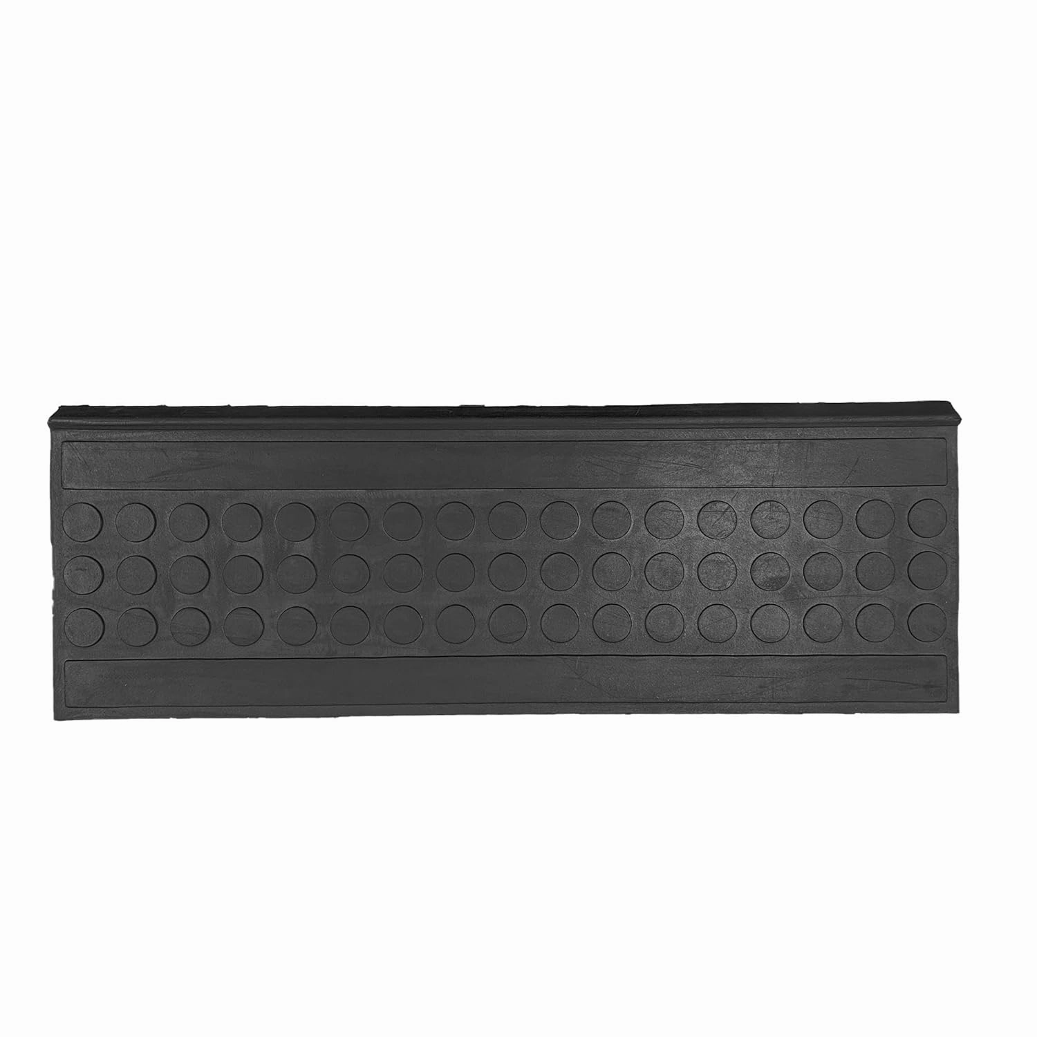 Ottomanson Easy Clean, Waterproof, Low Profile Non-Slip Indoor/Outdoor Rubber Stair Treads, 10" x 30" (5 Pack), Black/Silver