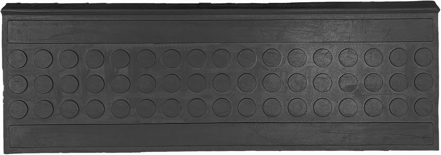 Ottomanson Indoor/Outdoor Hose-Wash Coin Design Non-Slip Rubber 10" x 30" Modern Stair Treads for Stairs, Garage, Patio, 5 Pack, Black Coin