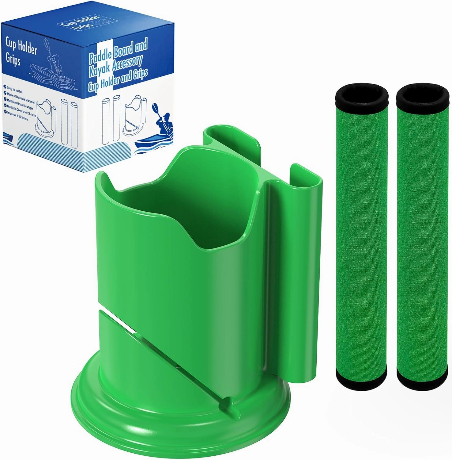 Paddle Board and Kayak Cup Holder, Paddle Grips, Paddle Board and Kayak Accessories Kit (Green)