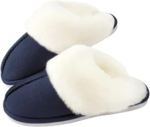 Parlovable Women Slippers with Memory Foam, Fuzzy Warm Bedroom House Shoes, Fluffy Winter Indoor Outdoor Anti-Skid Sole