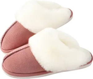 Parlovable Women Slippers with Memory Foam, Fuzzy Warm Bedroom House Shoes, Fluffy Winter Indoor Outdoor Anti-Skid Sole