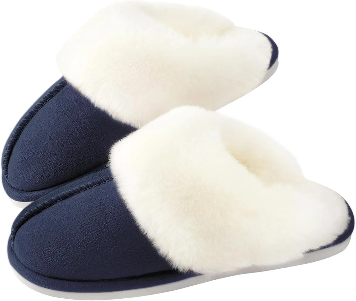 Parlovable Women Slippers with Memory Foam, Fuzzy Warm Bedroom House Shoes, Fluffy Winter Indoor Outdoor Anti-Skid Sole