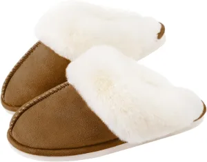 Parlovable Women Slippers with Memory Foam, Fuzzy Warm Bedroom House Shoes, Fluffy Winter Indoor Outdoor Anti-Skid Sole