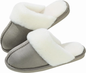 Parlovable Women Slippers with Memory Foam, Fuzzy Warm Bedroom House Shoes, Fluffy Winter Indoor Outdoor Anti-Skid Sole