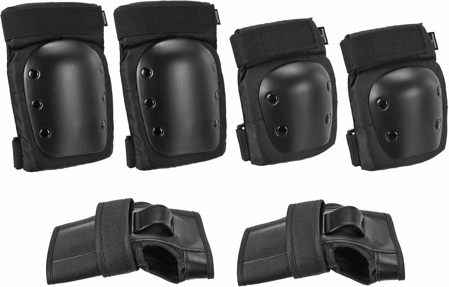 PATIKIL XL Size Adult/Youth Knee Pads Elbow Pads Wrist Guards, 3 in 1 Protective Gear Set for Roller Cycling Skateboarding BMX Bike Inline Skating Scooter Riding, Black