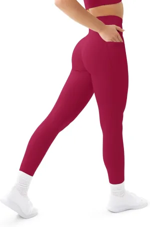PAVOI ACTIVE Leggings with Pockets | Compressive High Waisted Butt Sculpting Women's Full Length Workout Pants | HiPerform