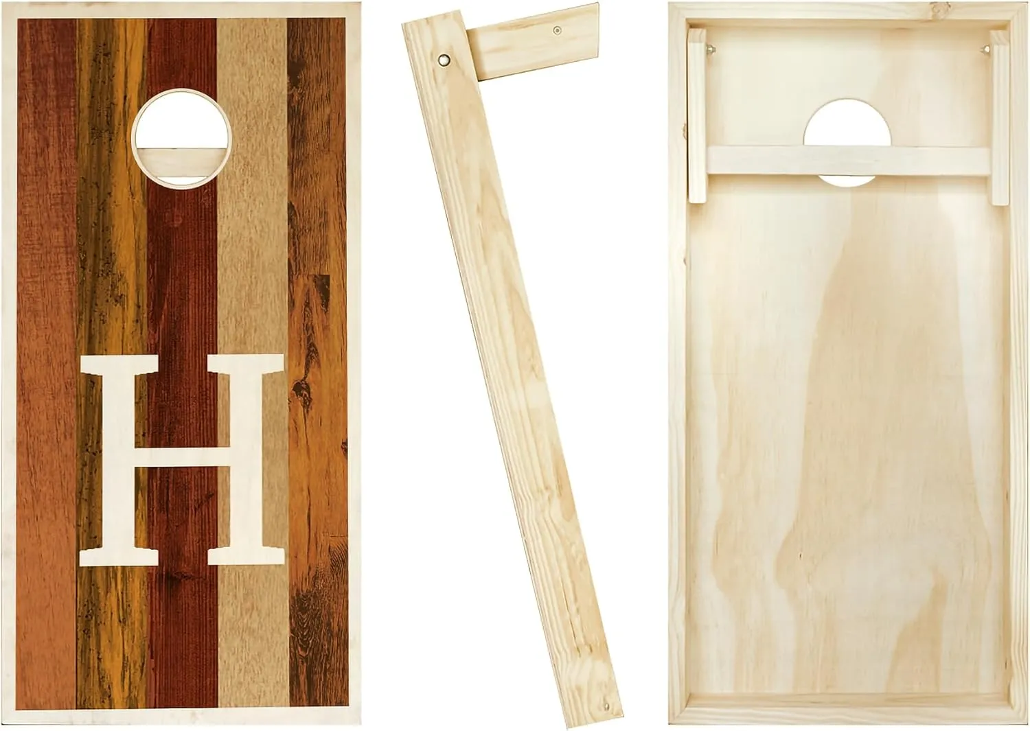 Personalized Multicolor White Monogram Cornhole Boards - Includes 2 Boards and 8 Bags with Your Personalization