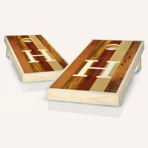 Personalized Multicolor White Monogram Cornhole Boards - Includes 2 Boards and 8 Bags with Your Personalization