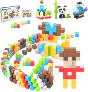 Picasso Cubes 1” Magnetic Puzzle Cubes 108 Piece Magnet Construction Building Block Set Sensory Toy Early Education STEM Learning, Free Ideabook with 50 Ideas, Children Age 3  Boy Girl PMC108