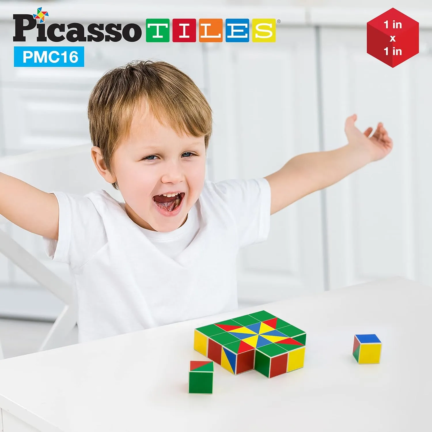 Picasso Cubes 16 Piece Magnetic Puzzle Game Magic Cube Puzzles Brain Teaser Set Kids Toy Magnet Pattern Block Matching Toys with Free Ideabook 100  Inspirations Included STEM Learning Early Education