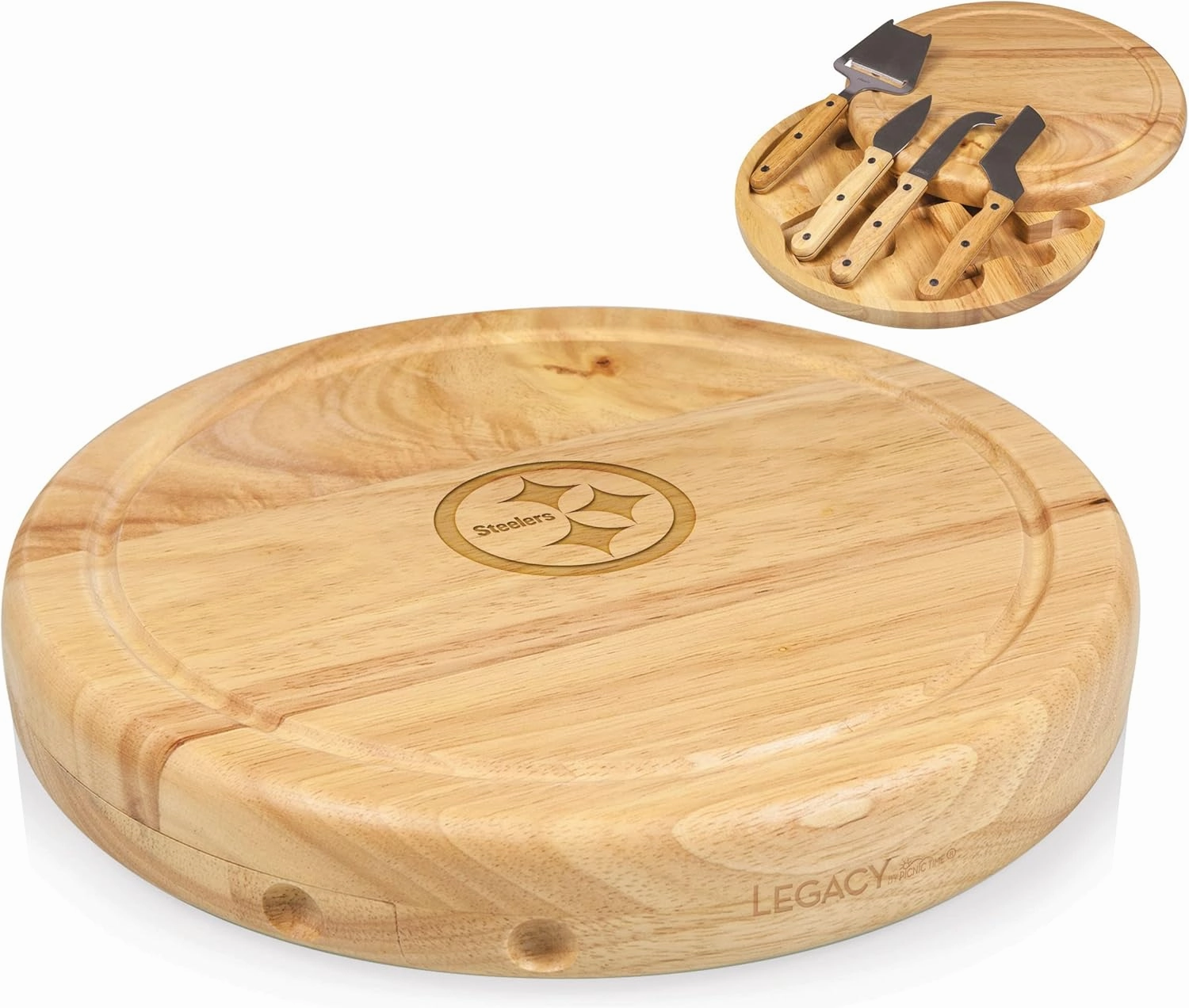 PICNIC TIME NFL Circo Cheese Board and Knife Set - Charcuterie Board Set - Wood Cutting Board