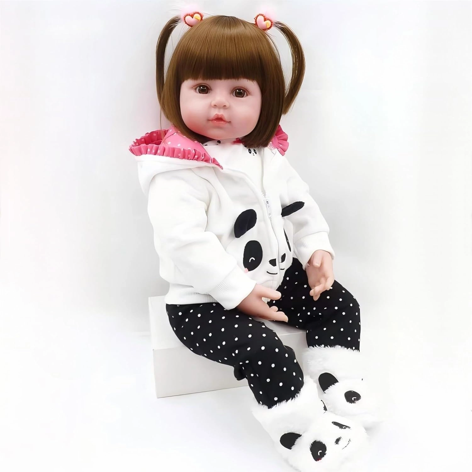 Pinky Lovely 18 inch 45cm Reborn Baby Girl Dolls Toddler Realistic Looking Life Like Baby Doll Vinyl Silicone Baby Doll Toy for Kids 3 