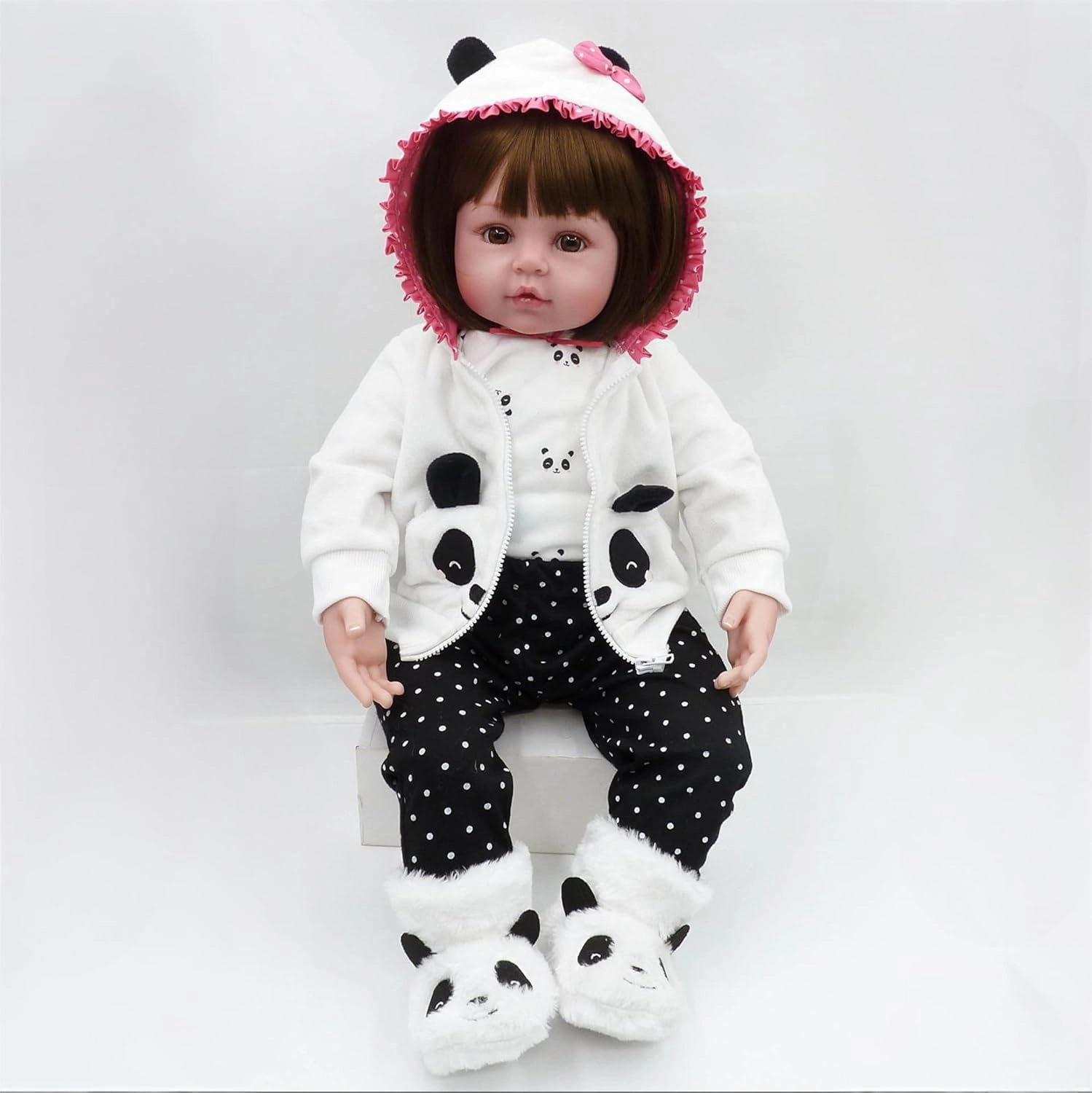 Pinky Lovely 18 inch 45cm Reborn Baby Girl Dolls Toddler Realistic Looking Life Like Baby Doll Vinyl Silicone Baby Doll Toy for Kids 3 