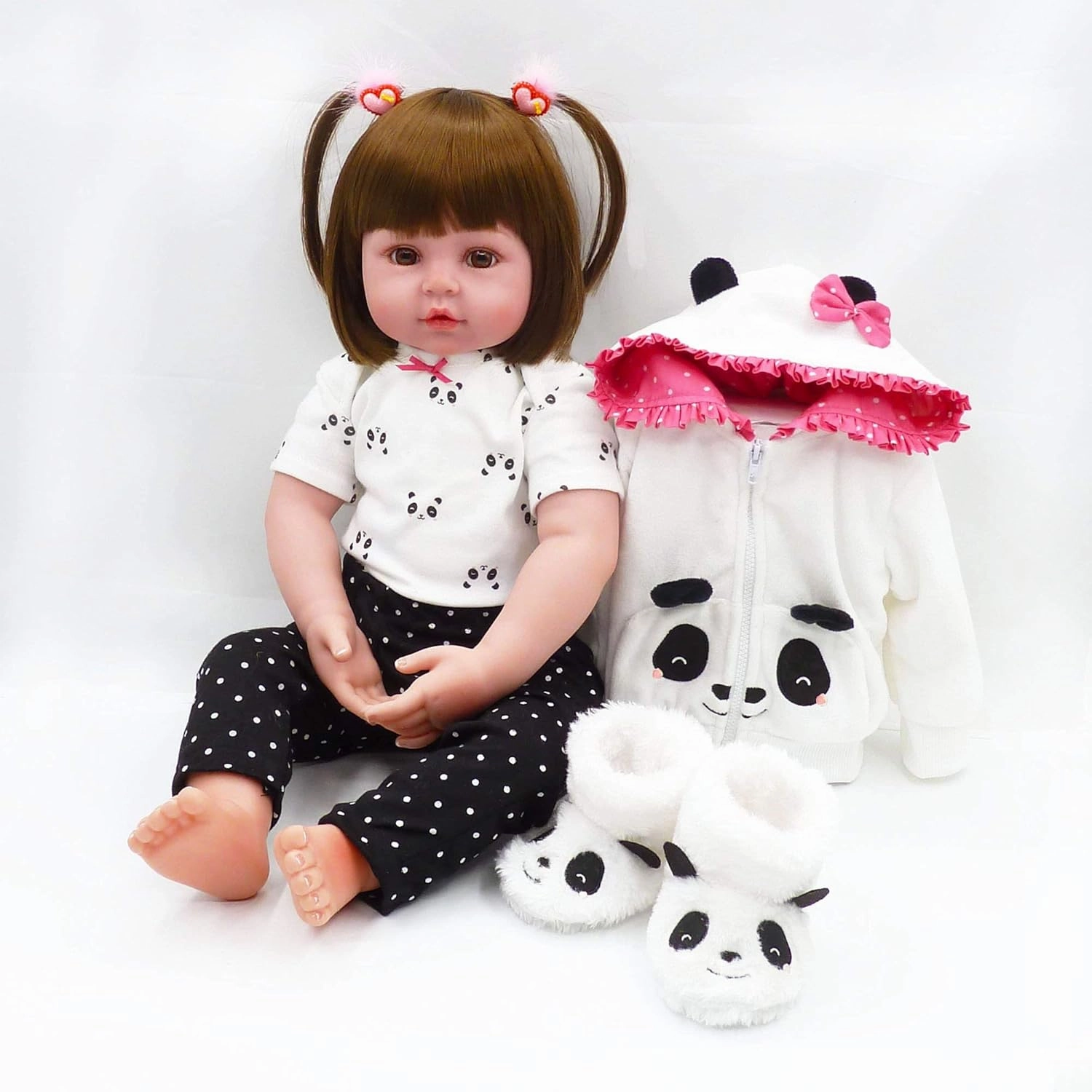 Pinky Lovely 18 inch 45cm Reborn Baby Girl Dolls Toddler Realistic Looking Life Like Baby Doll Vinyl Silicone Baby Doll Toy for Kids 3 