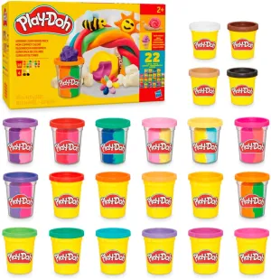 Play-Doh 22 Pack Ultimate Color Variety, Bulk Assorted Colors, 2 & 4 Ounce Modeling Compound Cans, Kids Arts & Crafts, Preschool Toys for 2 Year Old Girls & Boys & Up (Amazon Exclusive)