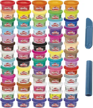 Play-Doh Ultimate Color Collection 65-Pack of Modeling Compound, Non-Toxic, 1-Ounce Fun Size Cans, Includes Sapphire, Sparkle, Confetti, Metallic Colors, and Color Burst (Amazon Exclusive)