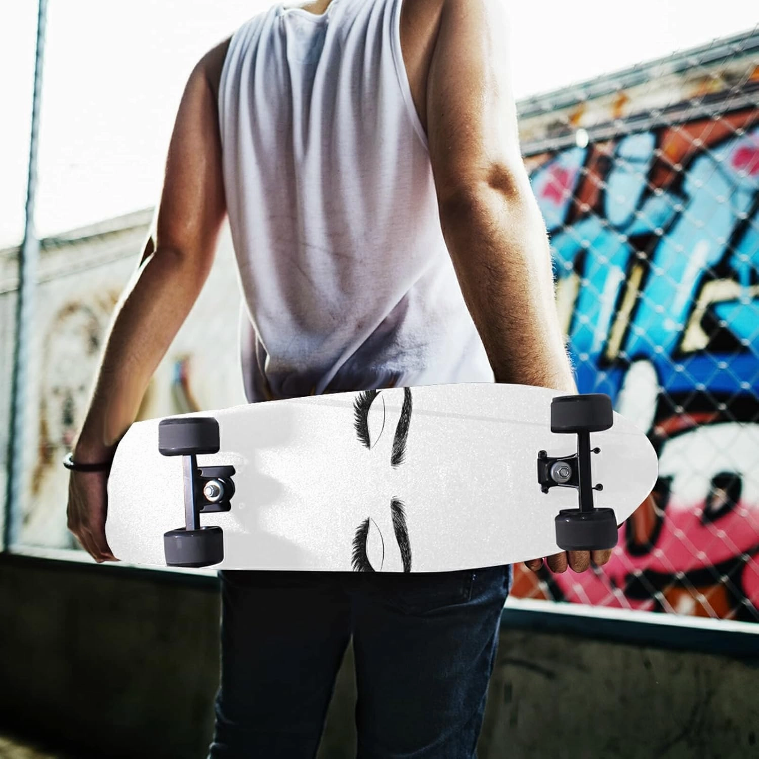 Poeticcity Waterproof Skateboard Grip Tape, Tear-Resistant Sand Paper Sheet Sticker Roller Board Sandpaper, Anti Slip Longboard Scooter Griptape Sheets No Bubble Free Easy to Apply
