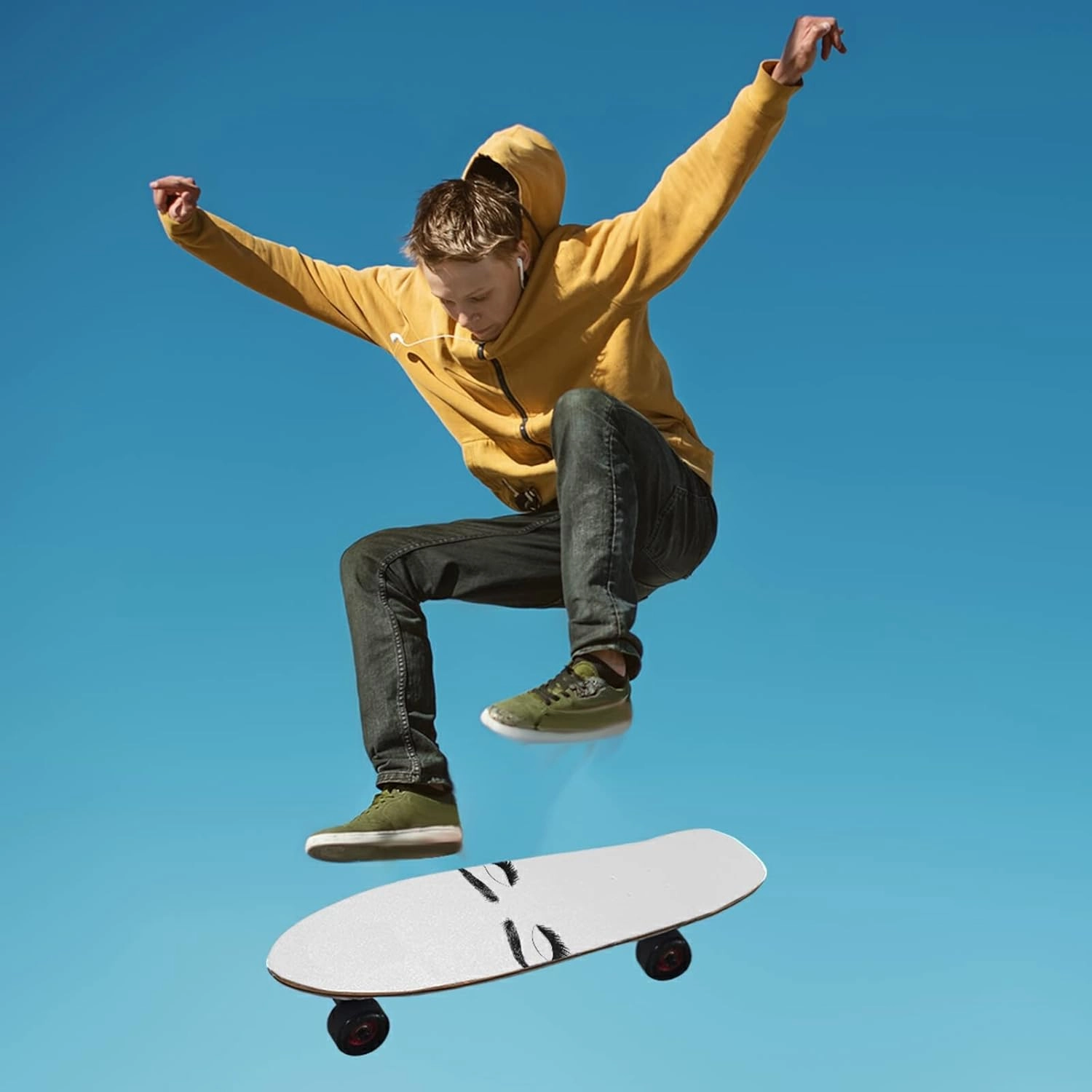 Poeticcity Waterproof Skateboard Grip Tape, Tear-Resistant Sand Paper Sheet Sticker Roller Board Sandpaper, Anti Slip Longboard Scooter Griptape Sheets No Bubble Free Easy to Apply