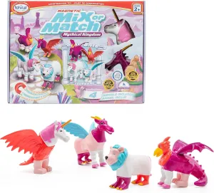 POPULAR PLAYTHINGS Magnetic Mix or Match Pastel Mythical Kingdom Toy Play Set, 15 Pieces
