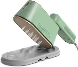 Portable Mini Iron, 1100W 120V Garment Steamers, Travel Steam Iron with a Cup, Foldable, 2 Steam Levels/Dry Ironing, Light Green