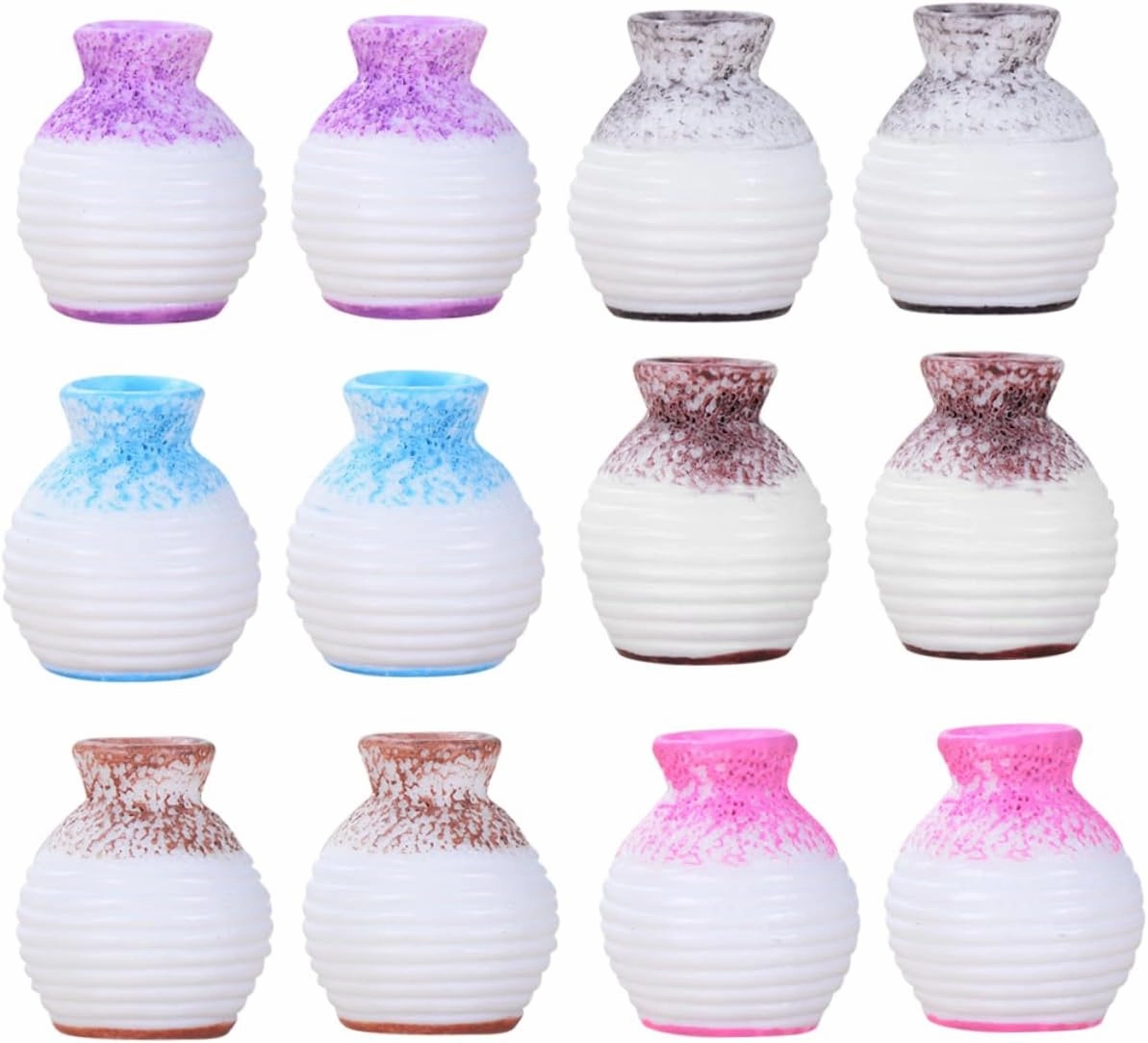 PRETYZOOM 12Pcs Miniature Flower Bottle Models Doll House Decor Cute Flower for Miniature House Accessories for DIY Floral Arrangements Dollhouse Settings