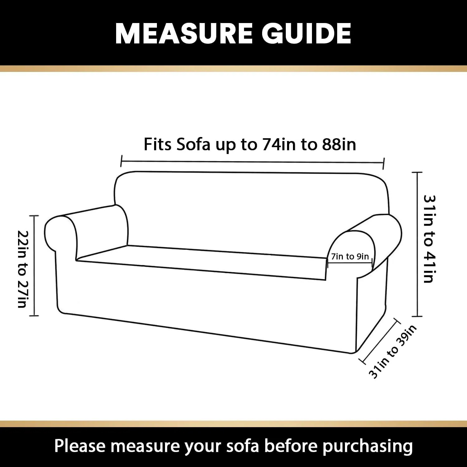 PrinceDeco Stretch Sofa Cover Slipcover Couch Covers for 3 Cushion Couch Furniture Protector Sofa Covers with Non Slip Elastic Bottom Dogs Pet Friendly Fitted (Sofa, Bronze Green)