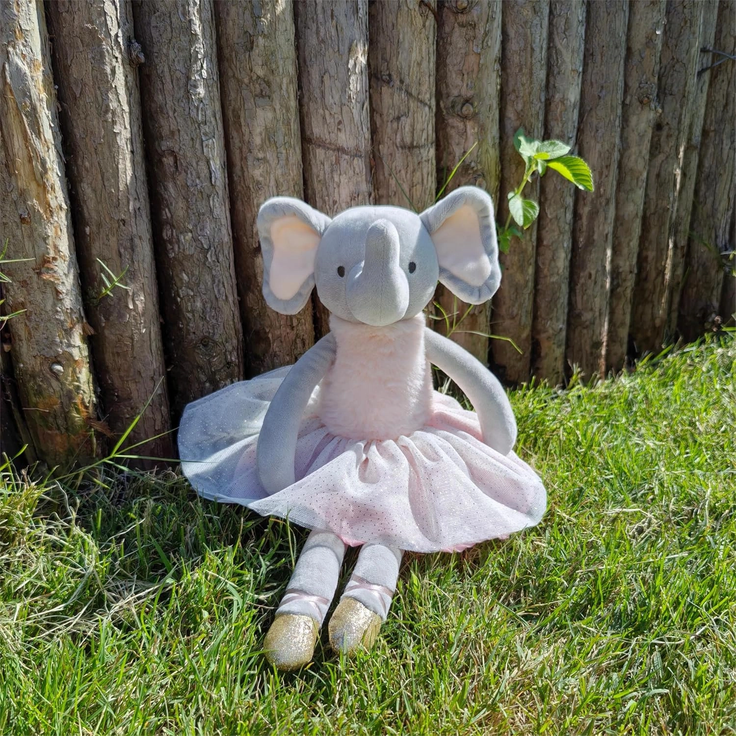 Princess Elephant Stuffed Animals,15.7" Pink Stuffed Elephant Plush with Skirt and Crown,Cute Doll for Girls