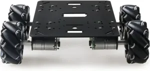 Professional 80mm Mecanum Wheel Car Chassis MC200 for Arduino/Raspberry pi/Micobit, Remote Control 4WD Metal Smart Robot Car Chassis Kit Omnidirectional Wheel with DC TT Motor DIY Toy AI ROS STEAM