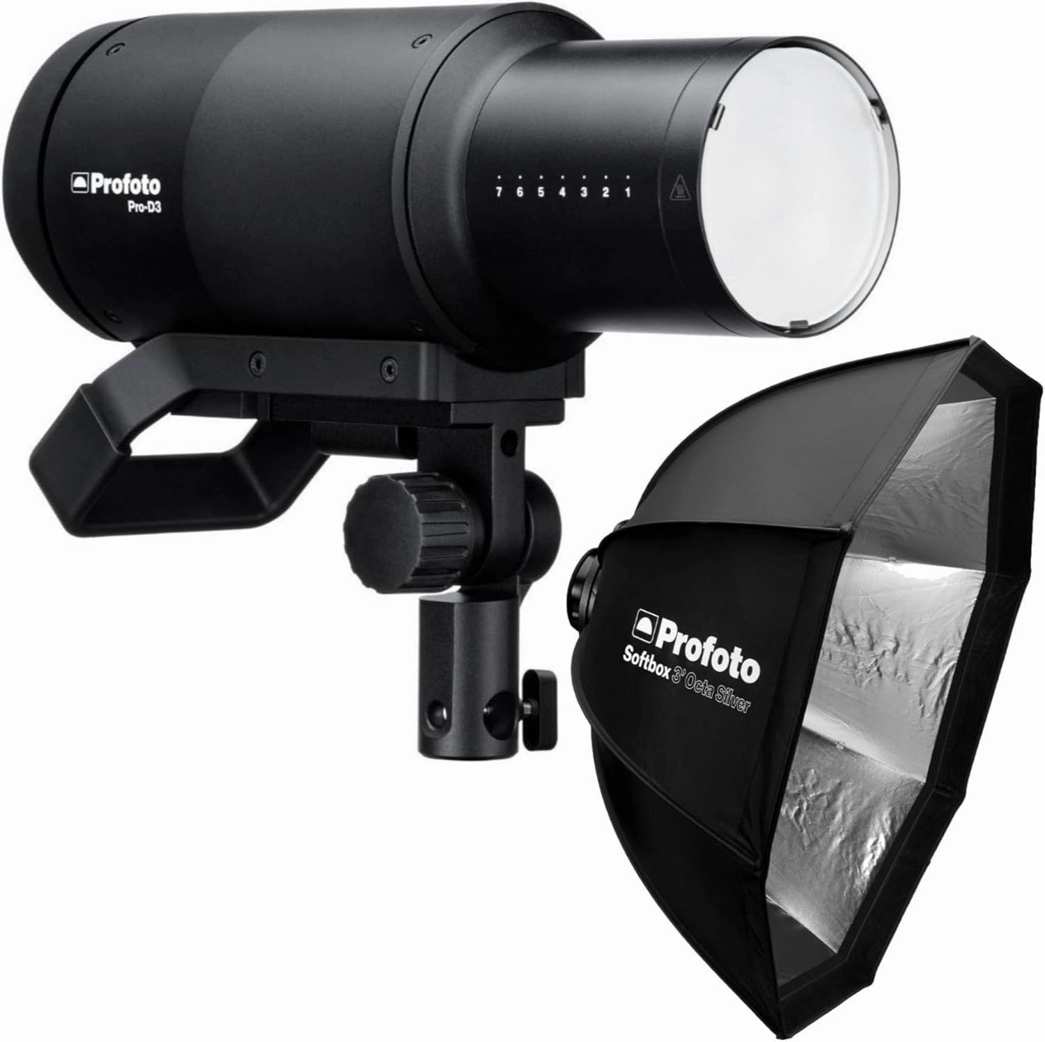 Profoto Pro-D3 750W Industrial-Grade Monolight Bundle with Profoto Softbox 3-Feet Octa (Silver) (2 Items)