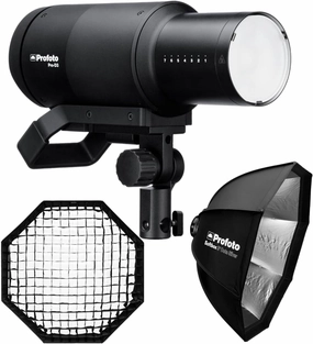 Profoto Pro-D3 750W Industrial-Grade Monolight Bundle with Profoto Softbox 3-Feet Octa (Silver) and Profoto Softgrid 3-Feet Octa (Black) (3 Items)
