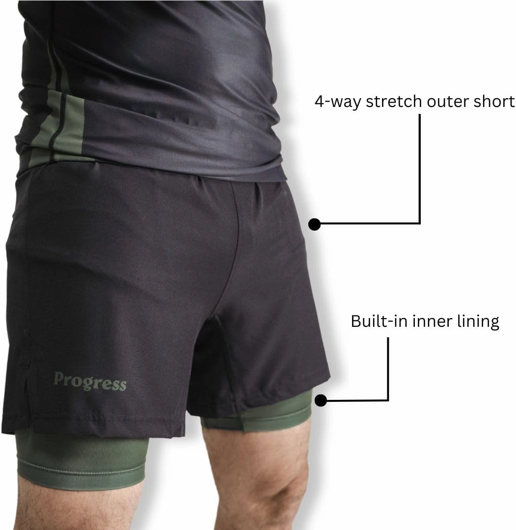 Progress Jiu Jitsu Academy BJJ Board Shorts | Comfortable & Durable Mens Brazilian Jiu Jitsu Gym Shorts
