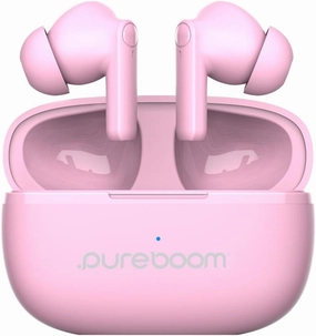 PureGear PureBoom Wireless Earbuds for Enhanced Sound, Touch Control Stereo Headphones in Ear Built-in Mic for iPhone/Android Phones/TV/Laptops, More Devices (Pink) Lifetime Replacement Coverage