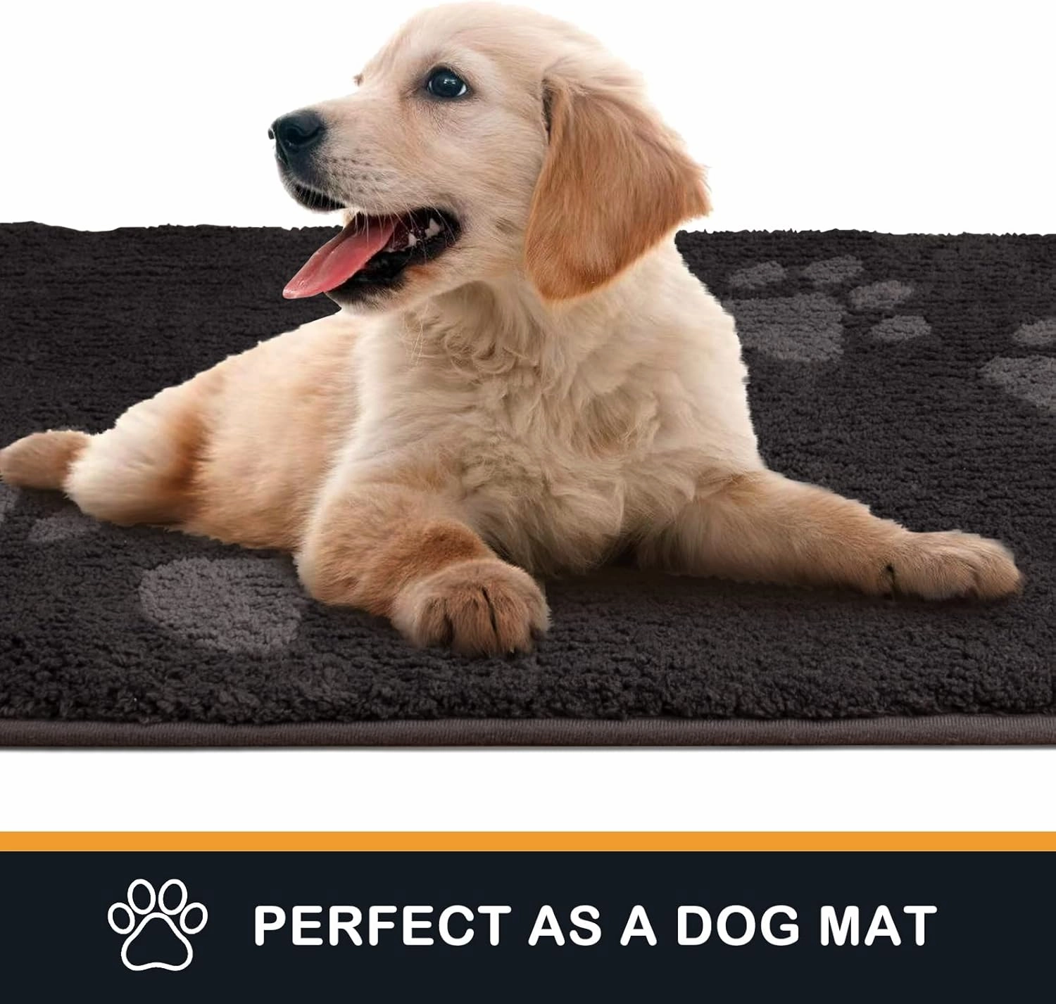 PURRUGS Dirt Trapper Door Mat 32" x 47", Non-Skid/Slip Machine Washable Microfiber Entrance Rug, Shoes Scraper, Dog Doormat, Super Absorbent Floor Mat for Muddy Wet Shoes and Paws, Charcoal