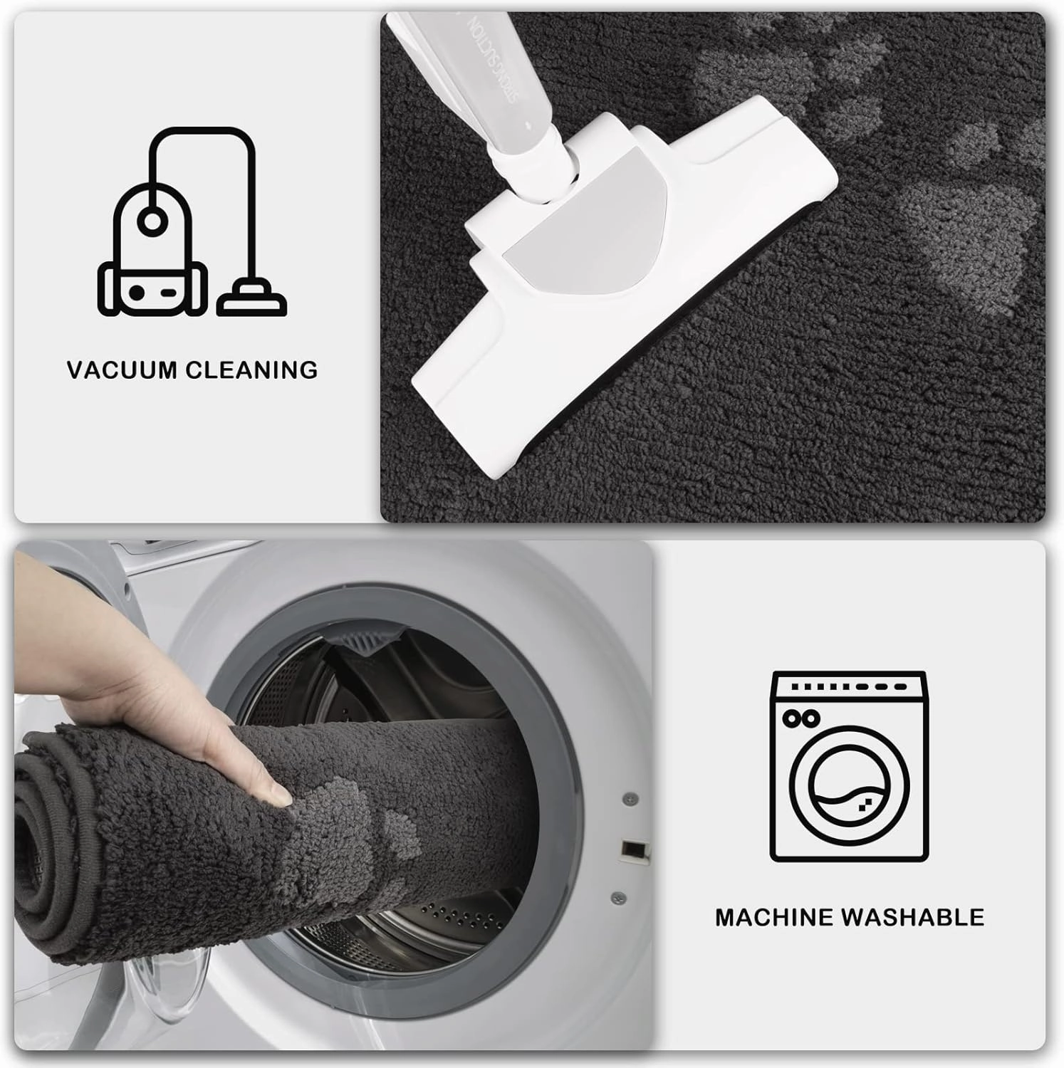 PURRUGS Dirt Trapper Door Mat 32" x 47", Non-Skid/Slip Machine Washable Microfiber Entrance Rug, Shoes Scraper, Dog Doormat, Super Absorbent Floor Mat for Muddy Wet Shoes and Paws, Charcoal