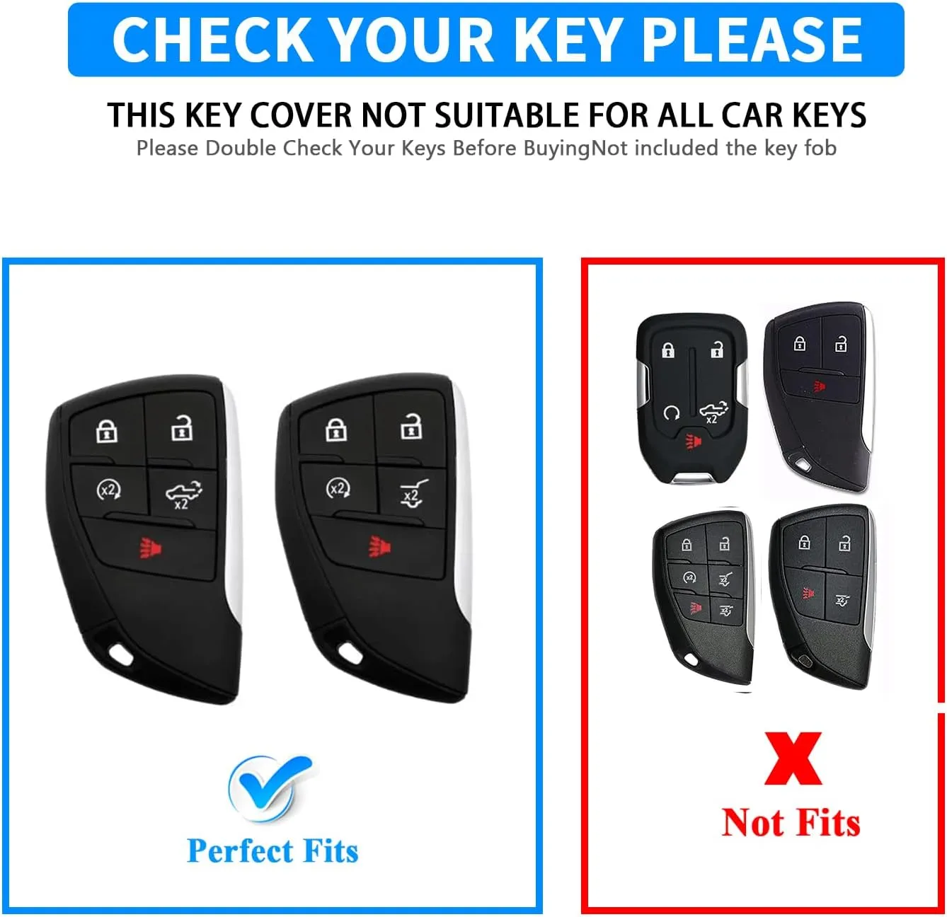QBUC for GMC Heavy Key fob Cover for Chevy 2022 2023 2024 2025 Silverado 1500 GMC Sierra 1500, Metal Key Case for Chevrolet Tahoe 2024 2025 Silverado Sierra 2500HD 3500HD Key Protector 5 Buttons