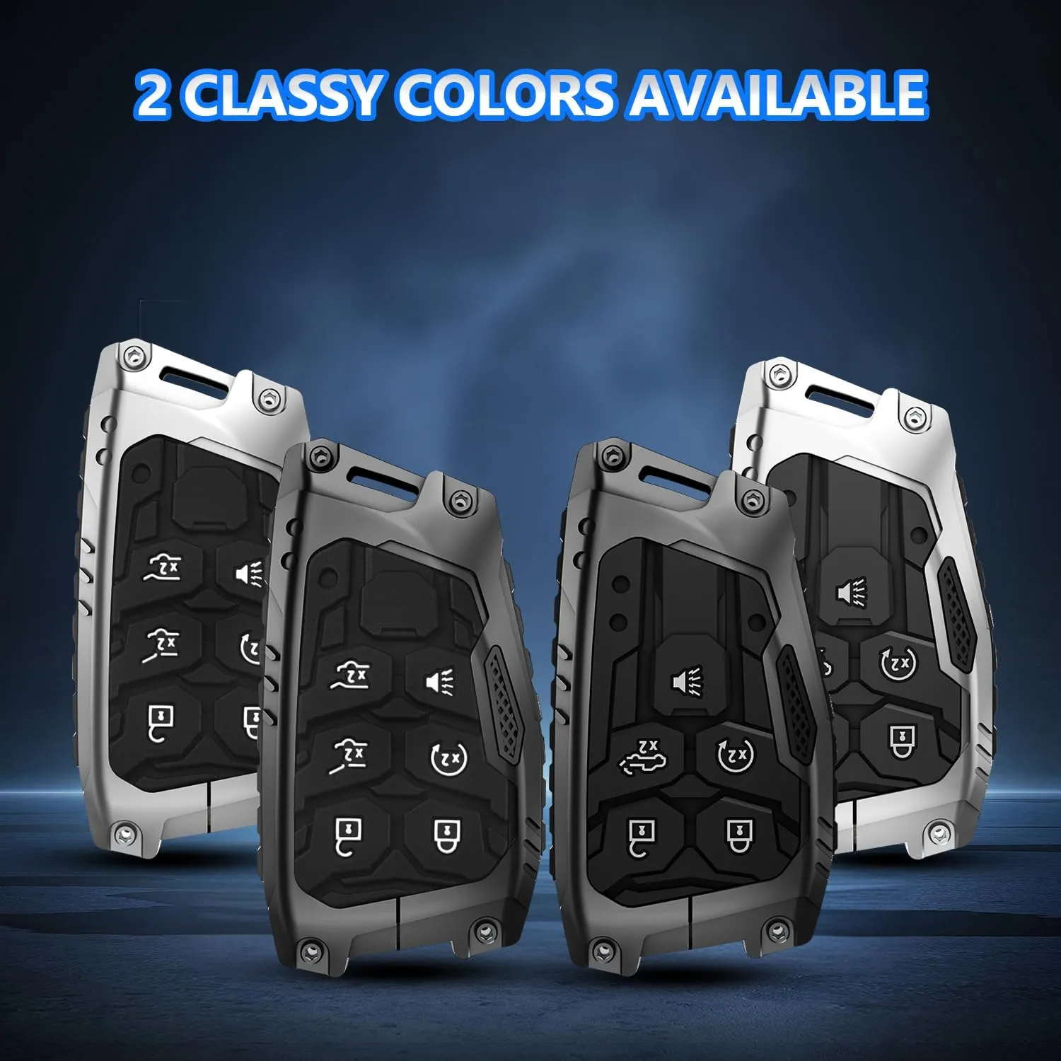 QBUC for GMC Heavy Key fob Cover for Chevy 2022 2023 2024 2025 Silverado 1500 GMC Sierra 1500, Metal Key Case for Chevrolet Tahoe 2024 2025 Silverado Sierra 2500HD 3500HD Key Protector 5 Buttons