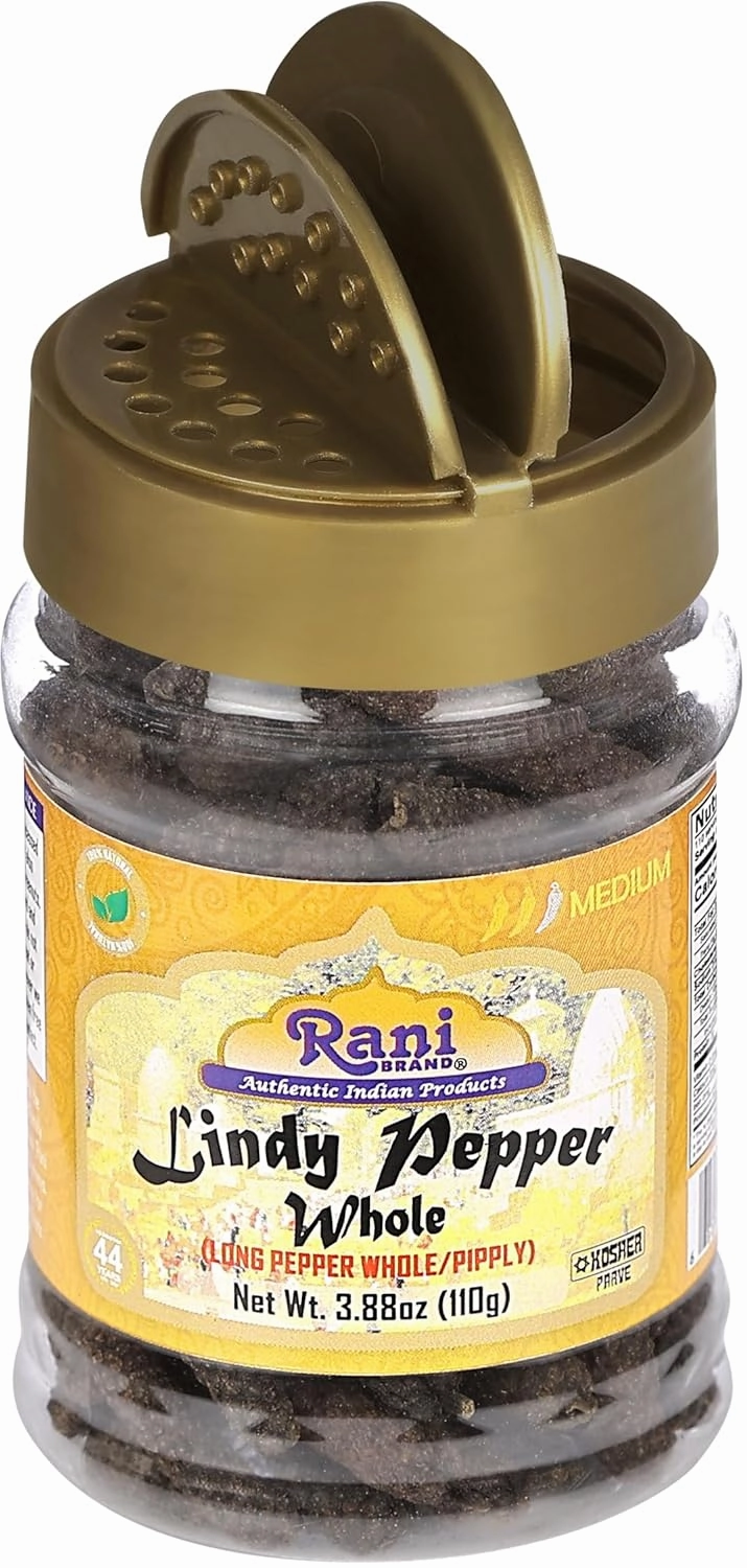 Rani Lindy Pepper Whole (Long Pepper, Piper Longum, Pipli) 3.88oz (110g) PET Jar ~ All Natural | Gluten Friendly | NON-GMO | Vegan | Indian Origin