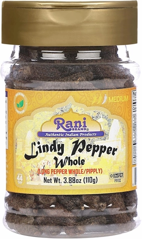 Rani Lindy Pepper Whole (Long Pepper, Piper Longum, Pipli) 3.88oz (110g) PET Jar ~ All Natural | Gluten Friendly | NON-GMO | Vegan | Indian Origin