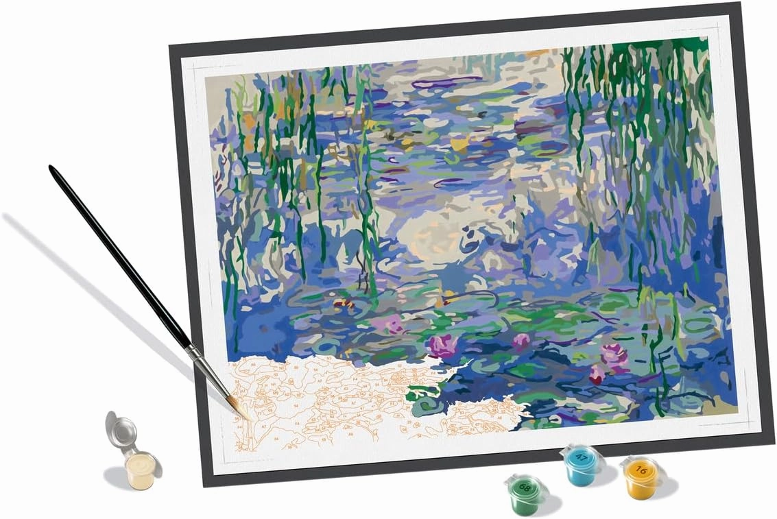 Ravensburger Monet: Waterlilies Paint by Numbers Kit for Adults - 23651 - Painting Arts and Crafts for Ages 14 and Up