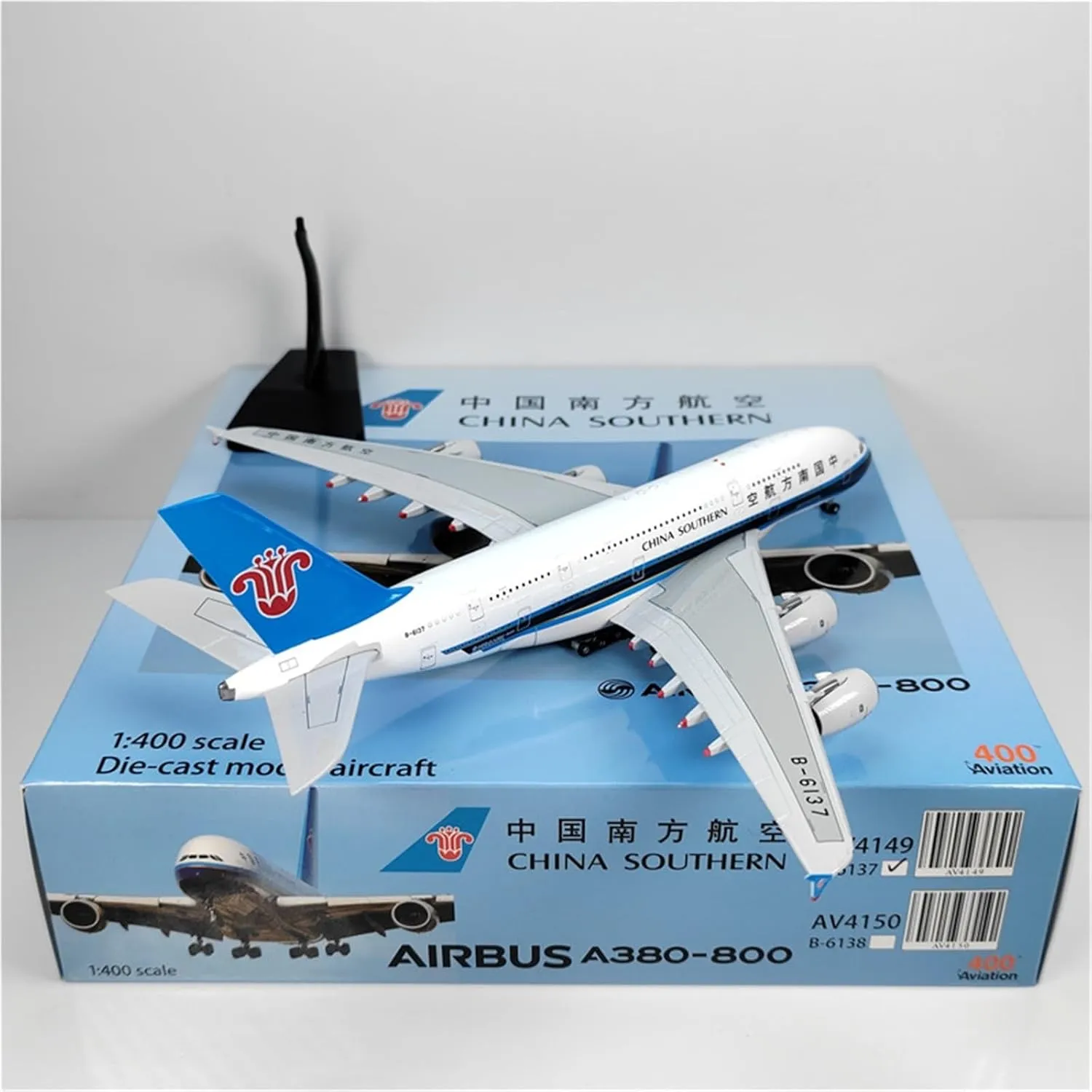 Replica Aircraft Models 1:400 Miniature Airplane for China Southern Airlines A380 B-6137 SkyTeam Detachable Wheels Scale Aircraft Model Kit Miniature Airplane Model