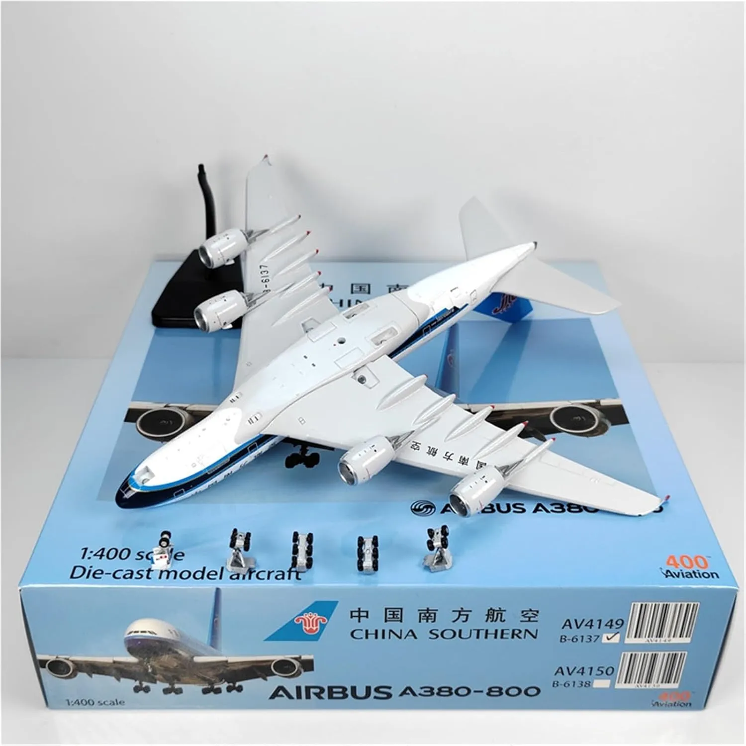 Replica Aircraft Models 1:400 Miniature Airplane for China Southern Airlines A380 B-6137 SkyTeam Detachable Wheels Scale Aircraft Model Kit Miniature Airplane Model